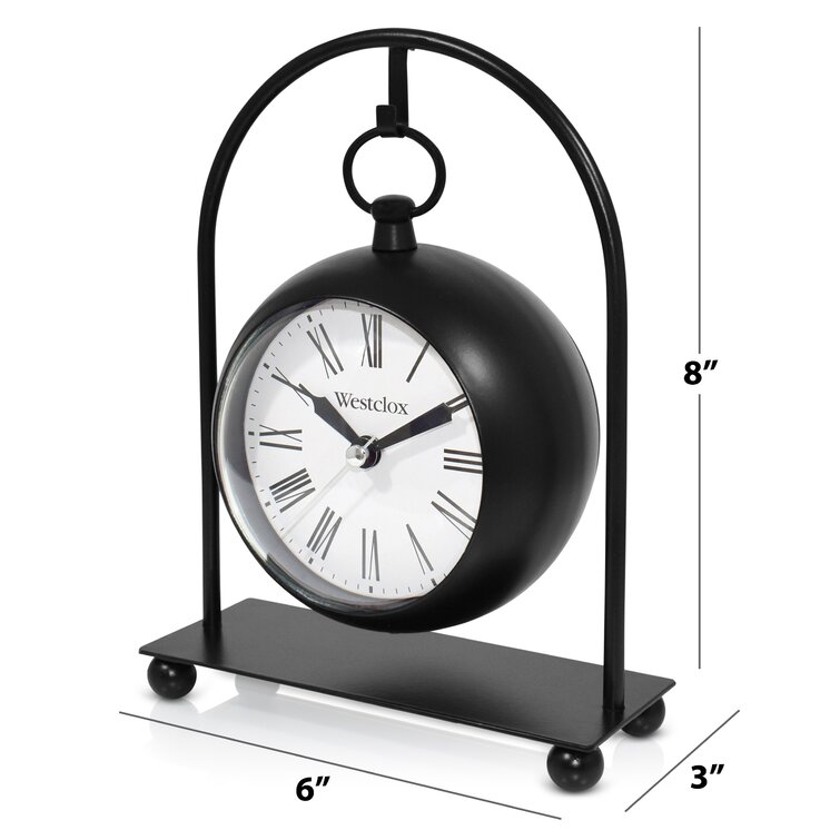 Westclox Analog Metal Quartz Tabletop Clock In Black And Reviews Wayfair 2490